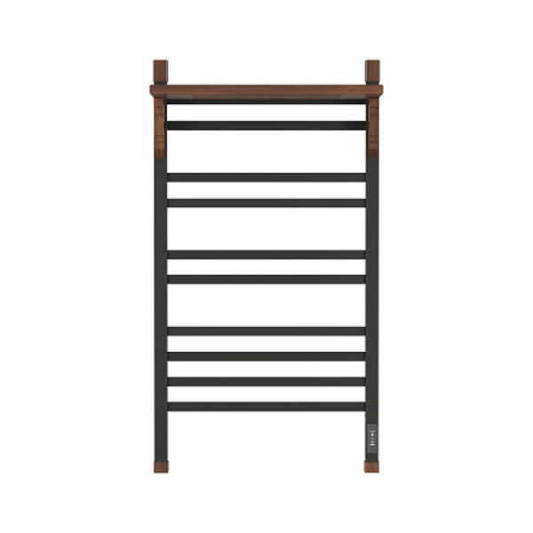 Полотенцесушитель электрический OPADIRIS Лоренцо OS41359BN с полкой, черный матовый/светлый орех. Фото 1