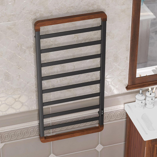 Полотенцесушитель электрический OPADIRIS Ромео OS11351BN черный матовый/светлый орех. Фото 4