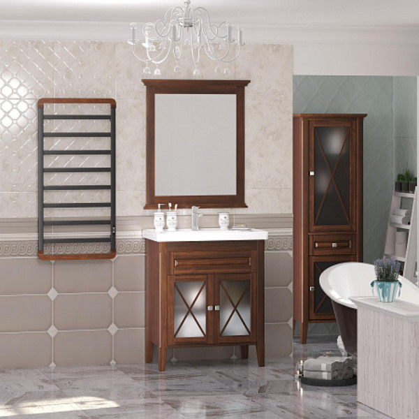 Полотенцесушитель электрический OPADIRIS Ромео OS11351BN черный матовый/светлый орех. Фото 5