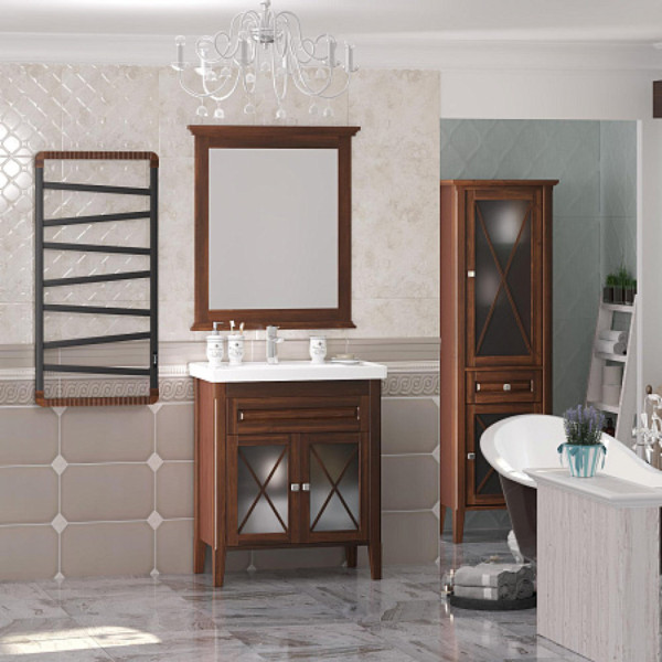 Полотенцесушитель электрический OPADIRIS Соренто OS01351BN черный матовый/светлый орех. Фото 5