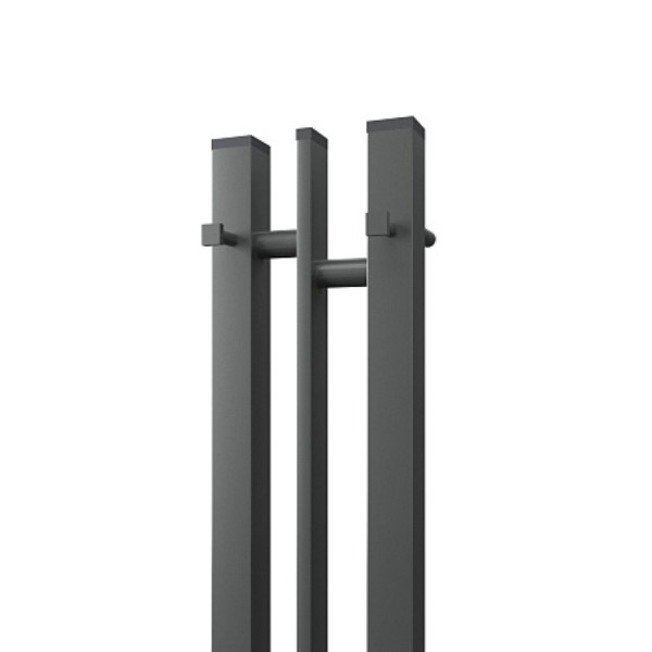 Полотенцесушитель электрический Point Фрея PN20712GB П2 100x1200 диммер слева, графит блеск. Фото 5