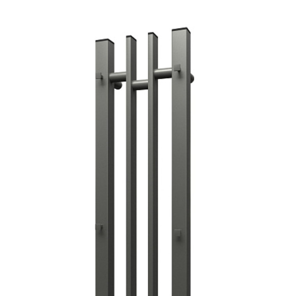 Полотенцесушитель электрический Point Фрея PN20728GB П2 140x800 диммер слева, графит блеск. Фото 5