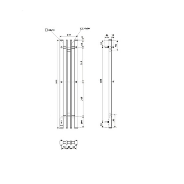 Полотенцесушитель электрический Point Фрея PN20728W П2 140x800 диммер слева, белый. Фото 2