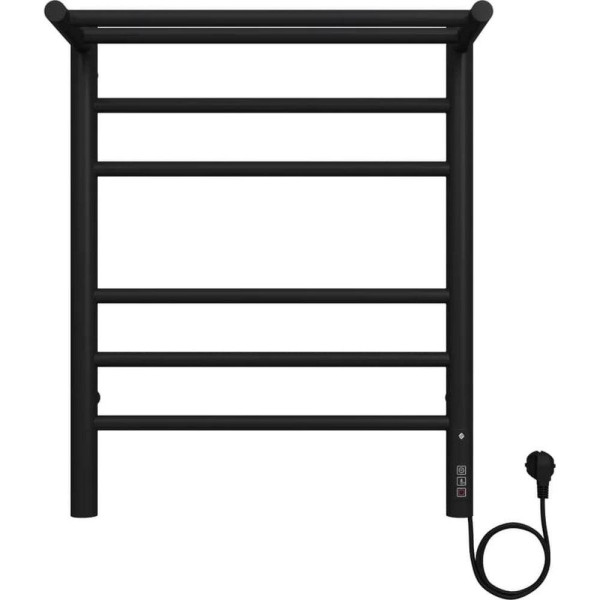 Полотенцесушитель электрический с полкой Terminus Аврора П6 450х60 КС, черный муар. Фото 1