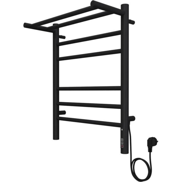 Полотенцесушитель электрический с полкой Terminus Аврора П6 450х60 КС, черный муар. Фото 3