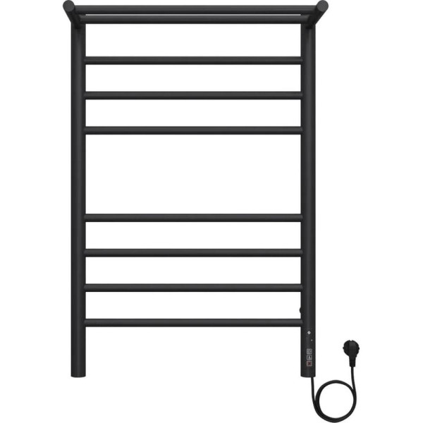 Полотенцесушитель электрический с полкой Terminus Аврора П8 50х80 КС 905, черный матовый. Фото 1