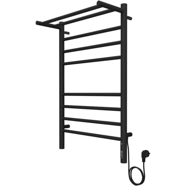 Полотенцесушитель электрический с полкой Terminus Аврора П8 50х80 КС, черный муар. Фото 3
