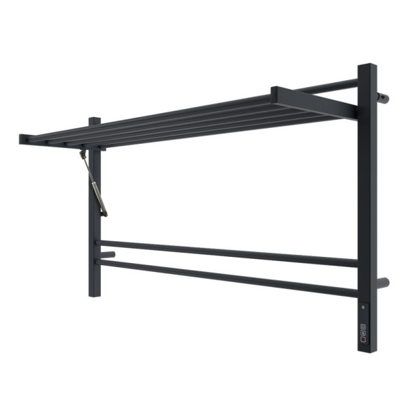 Полотенцесушитель электрический с полкой Terminus Горизонт П8 100х60 КС, черный муар. Фото 3