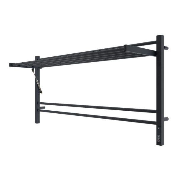 Полотенцесушитель электрический с полкой Terminus Горизонт П8 120х60 КС, черный муар. Фото 3