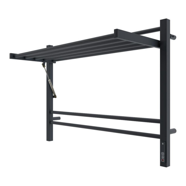 Полотенцесушитель электрический с полкой Terminus Горизонт П8 80х60 КС, черный муар. Фото 3