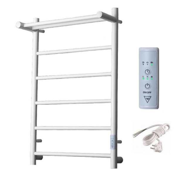 Полотенцесушитель электрический с полочкой (лесенка) Тругор Аспект Пэк сп 1 П 80х50 см, белый. Фото 1