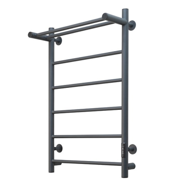 Полотенцесушитель электрический с полочкой (лесенка) Тругор Аспект Пэк сп 1 П 80х50 см, графит. Фото 1