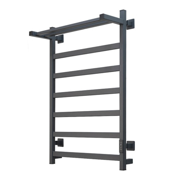 Полотенцесушитель электрический с полочкой (лесенка) Тругор Пэк сп 20 кв П 80х50 см, графит. Фото 1