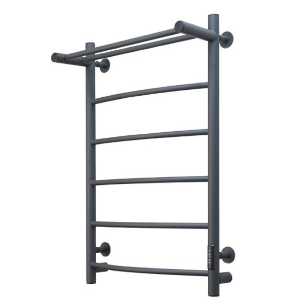 Полотенцесушитель электрический с полочкой (лесенка) Тругор Пэк сп 5 П 80х50 см, графит. Фото 1