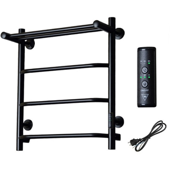Полотенцесушитель электрический с полочкой (лесенка) Тругор Пэк сп 6 П 60х50 см, черный. Фото 1