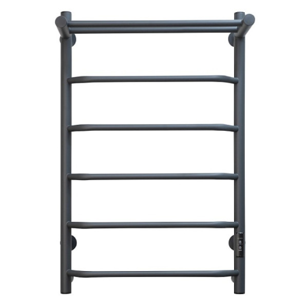 Полотенцесушитель электрический с полочкой (лесенка) Тругор Пэк сп 6 П 80х50 см, графит. Фото 3