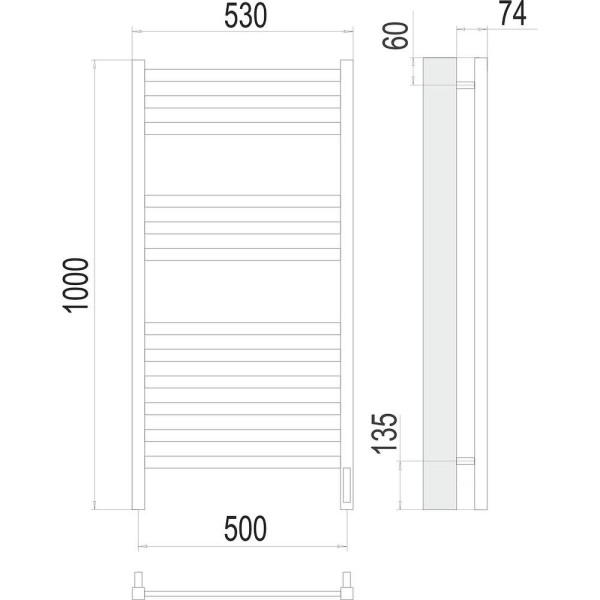 Полотенцесушитель электрический Terminus Енисей П12 50х100. Фото 2