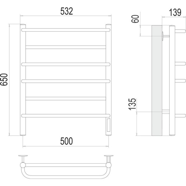 Полотенцесушитель электрический Terminus Евромикс П6 50х65. Фото 2