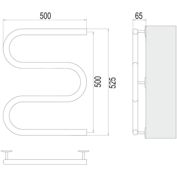 Полотенцесушитель электрический Terminus М-обр 50х50. Фото 2