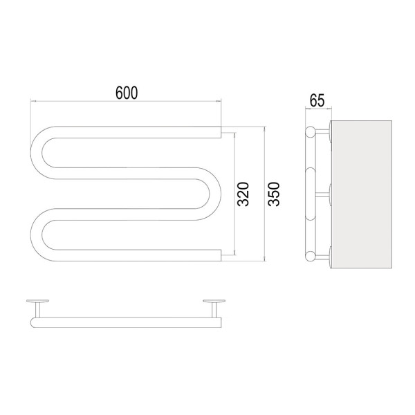 Полотенцесушитель электрический Terminus М-обр 60х35. Фото 2