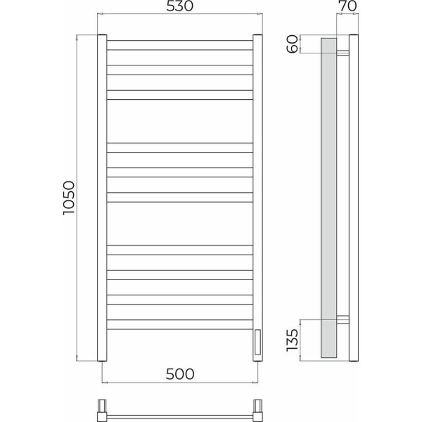 Полотенцесушитель электрический Terminus Ното П10 50х105. Фото 2