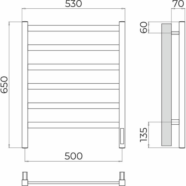 Полотенцесушитель электрический Terminus Ното П6 50х65. Фото 2
