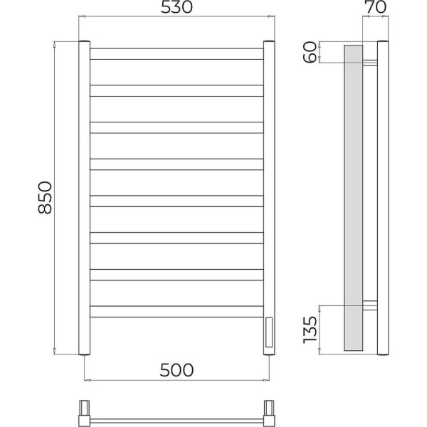 Полотенцесушитель электрический Terminus Ното П8 50х85. Фото 2