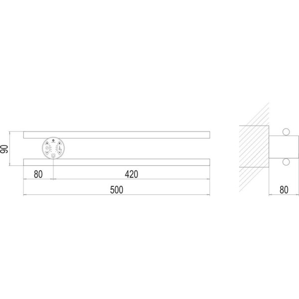 Полотенцесушитель электрический Terminus Полка П2 КРУГ 50х90. Фото 2