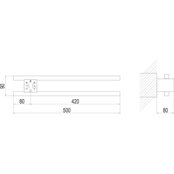 Полотенцесушитель электрический Terminus Полка П2 ПРОФ 50х90. Фото 2