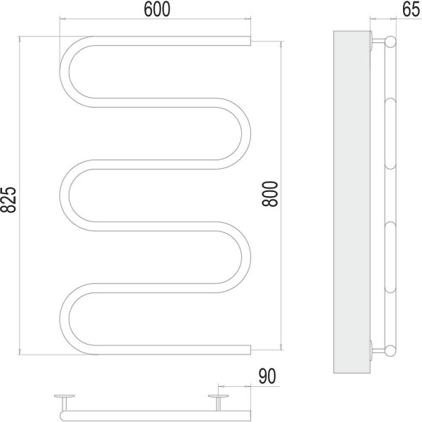Полотенцесушитель электрический Terminus Ш-обр 60х80. Фото 2