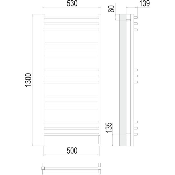 Полотенцесушитель электрический Terminus Соренто П15 50х130. Фото 2