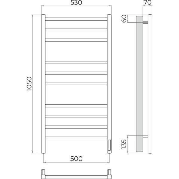 Полотенцесушитель электрический Terminus Ватикан П10 50х105. Фото 2