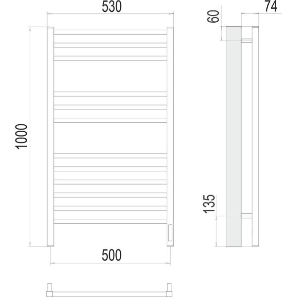 Полотенцесушитель электрический Terminus Ватикан П12 50х100. Фото 2