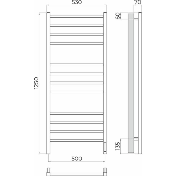 Полотенцесушитель электрический Terminus Ватикан П12 50х125. Фото 2
