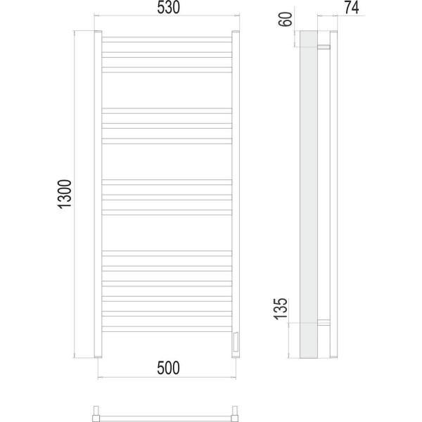 Полотенцесушитель электрический Terminus Ватикан П15 50х130. Фото 2