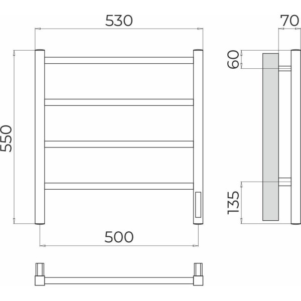 Полотенцесушитель электрический Terminus Ватикан П4 50х55. Фото 2