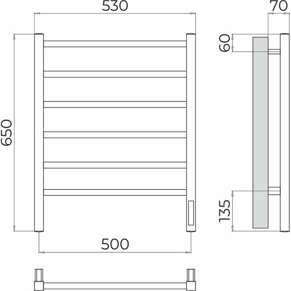 Полотенцесушитель электрический Terminus Ватикан П6 50х65. Фото 2