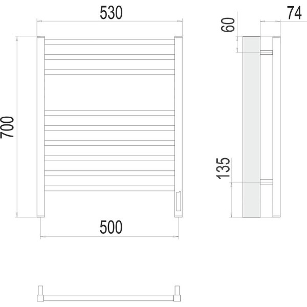 Полотенцесушитель электрический Terminus Ватикан П9 50х70. Фото 2