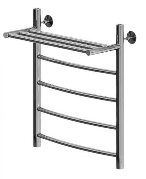 Полотенцесушитель водяной Aquanet Romeo 600x400, с полкой, хром. Фото 1