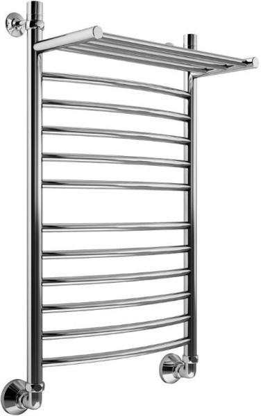 Полотенцесушитель водяной Маргроид Вид 5 Премиум с полкой форма лесенка 120х60, цвет Хром (B5П12060сполкой). Фото 1