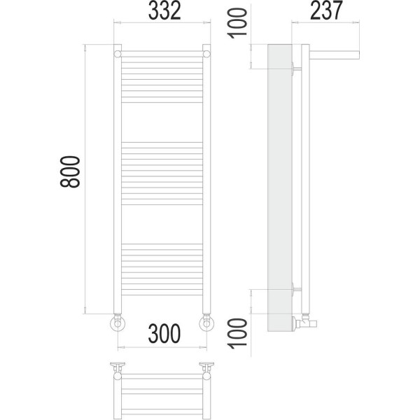 Полотенцесушитель водяной с полкой Terminus Аврора П16 30х80. Фото 2