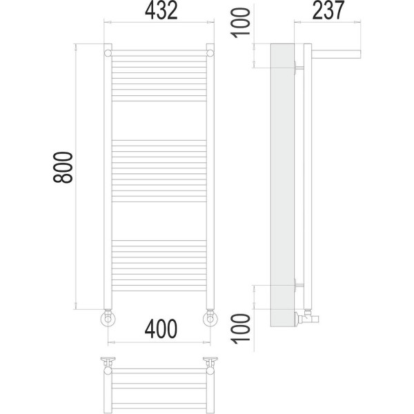 Полотенцесушитель водяной с полкой Terminus Аврора П16 40х80. Фото 2