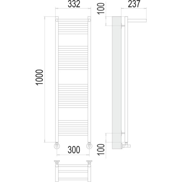 Полотенцесушитель водяной с полкой Terminus Аврора П20 30х100. Фото 2