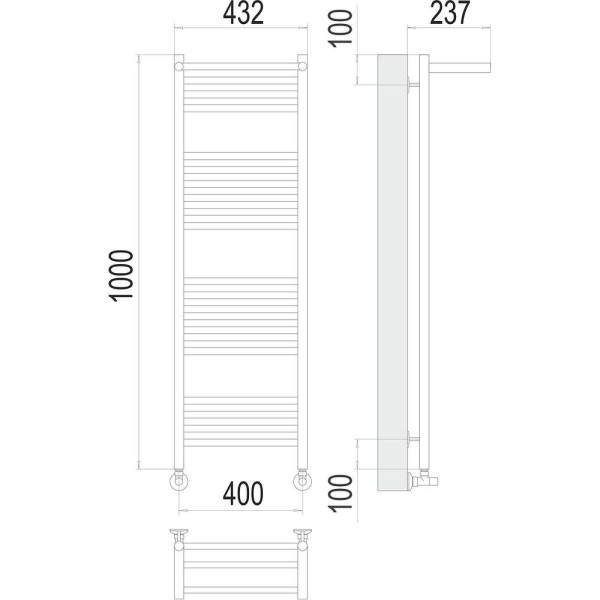Полотенцесушитель водяной с полкой Terminus Аврора П20 40х100. Фото 2