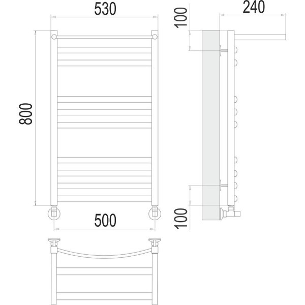 Полотенцесушитель водяной с полкой Terminus Енисей П10 50х80. Фото 2
