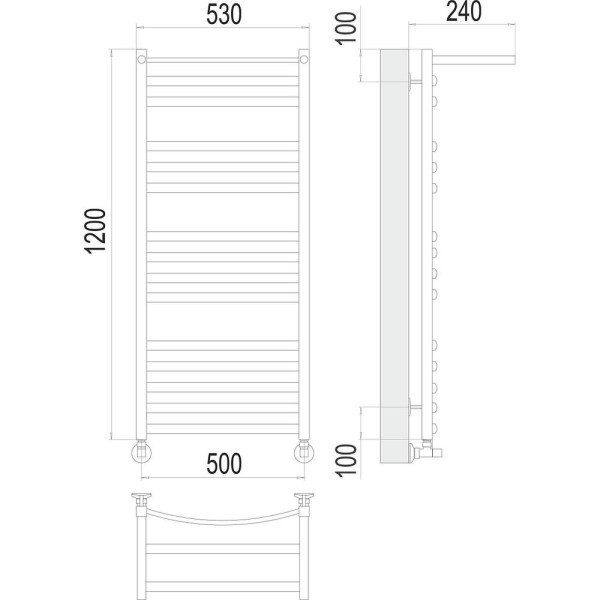 Полотенцесушитель водяной с полкой Terminus Енисей П15 50х120. Фото 2