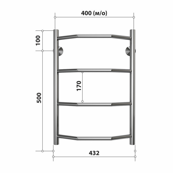 Полотенцесушитель водяной Stelmix 60x40 см, трапеция. Фото 2