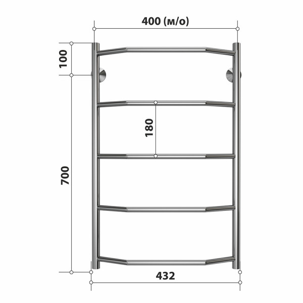 Полотенцесушитель водяной Stelmix 80x50 см, трапеция. Фото 2