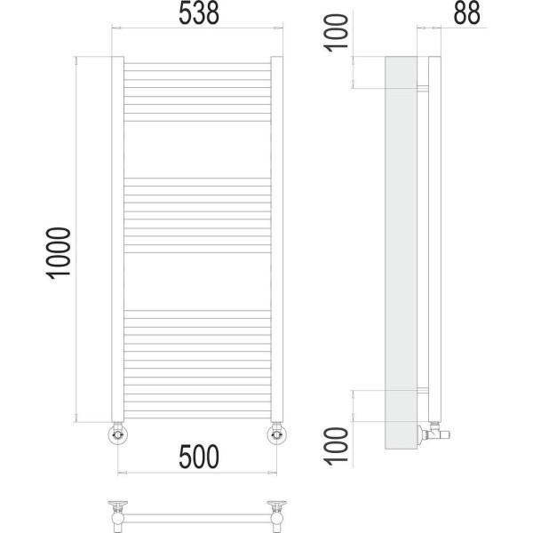 Полотенцесушитель водяной Terminus Альба П16 50х100. Фото 2