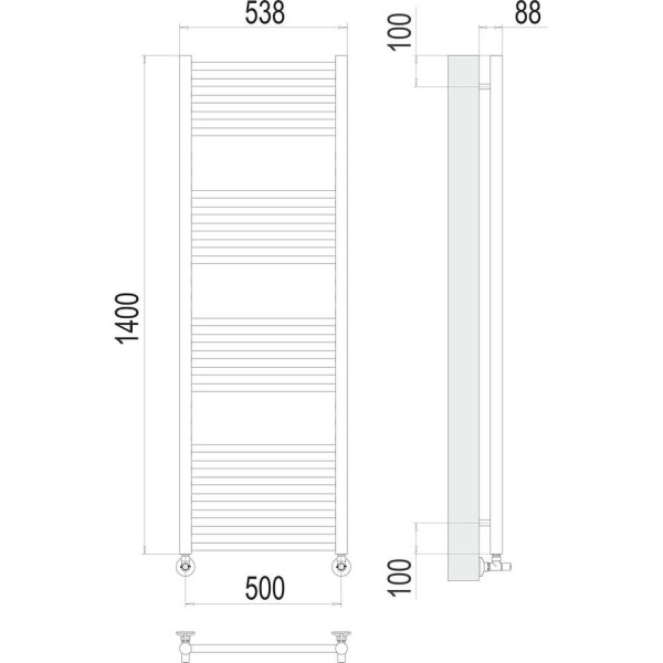 Полотенцесушитель водяной Terminus Альба П22 50х140. Фото 2